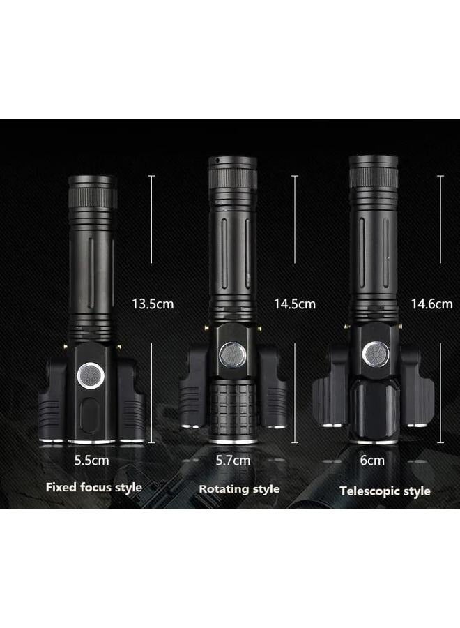 3 in 1 Telescopic Zoom Head Flashlight Constructed from Premium Grade Aluminum Alloy 4 Light Modes Perfect for Travel, Camping  - Image 3