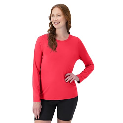 Hanes womens Sport Cool Dri Performance Long Sleeve Tshirt Shirt Razzle Pink Small US - Image 1