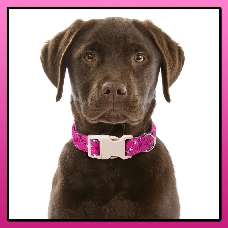 Purple Heart Print Dog Collar With Quick Release Safety Buckle Soft Comfort Pet Gift - Image 5