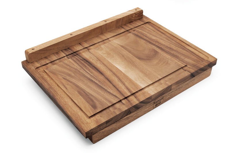 Ironwood Gourmet Ironwood Gourmet DoubleSided Countertop Lyon PastryCutting Board With Gravy Groove Acacia Wood 1725 x 24 x 125 inches 