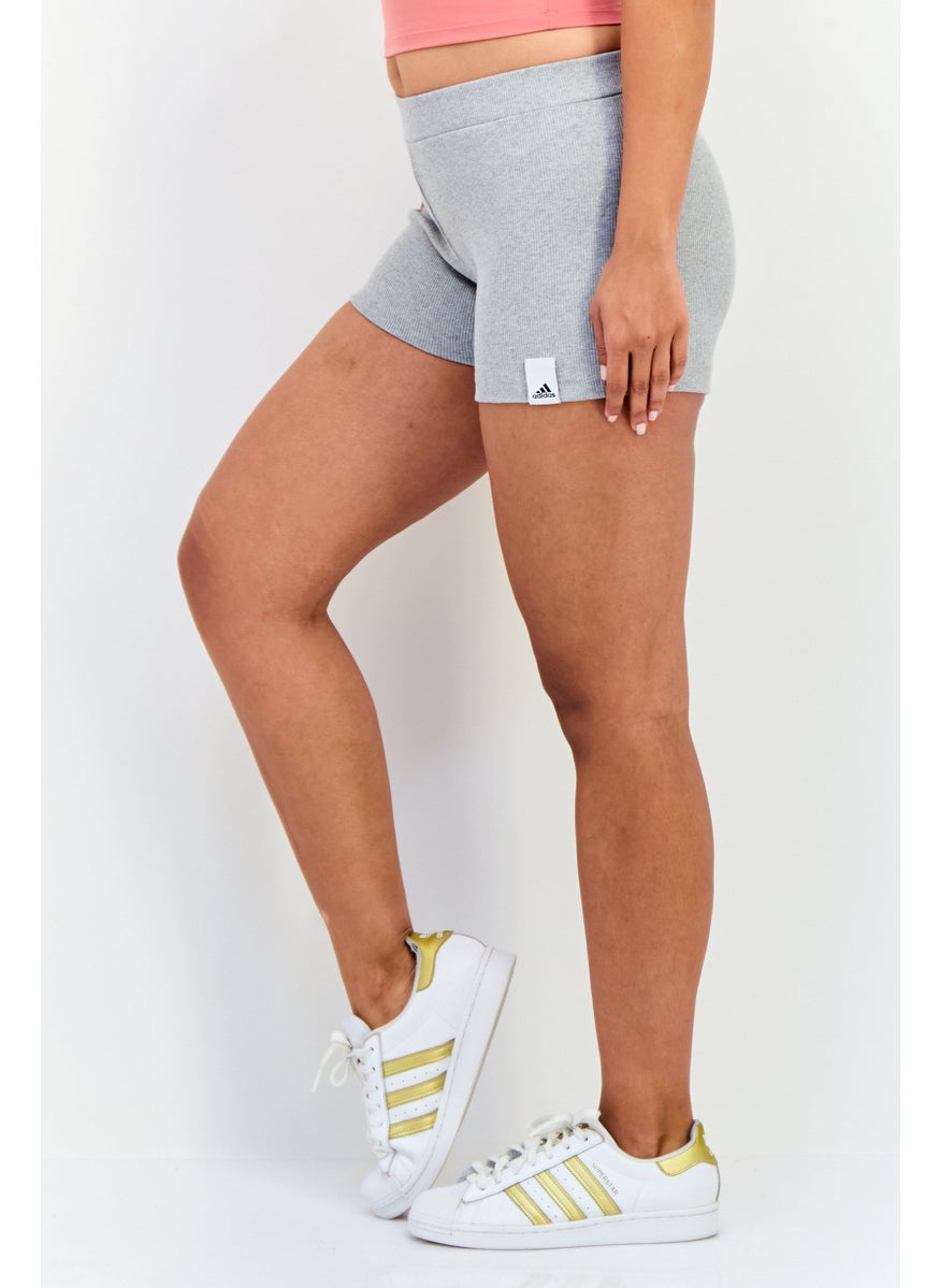 Adidas Women Sportswear Fit Drawstring Training Shorts, Grey  - Image 2