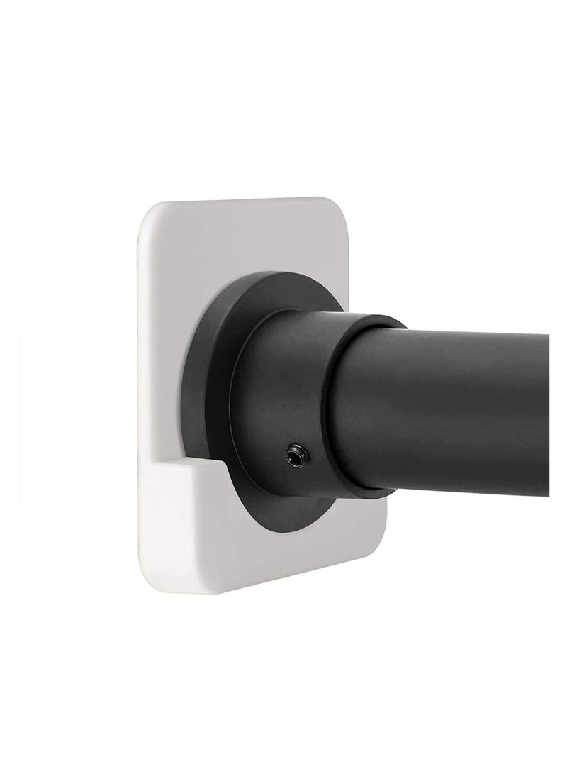 SYOSI 2 Piece Adhesive Curtain Rod Brackets, Shower Curtain Rod Mounting Bracket for Wall Adhesive Shower Rod Tension Holder, White Tension Bracket  - Image 2
