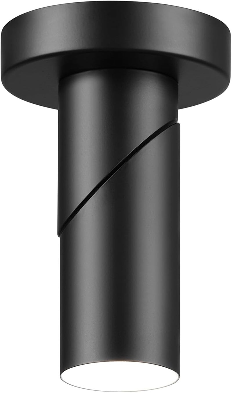 Globe Electric 64000113 4.5" Convertible Wall or Ceiling Mount LED Integrated Track Lighting Spotlight, Matte Black, Adjustable Pivoting Head, 9W, 500 Lumens, 3000 Kelvin, Dimmer Switch Compatible - Image 1