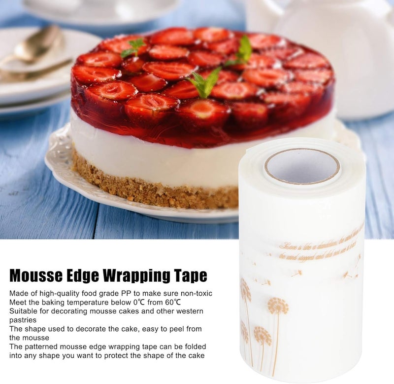 comfrt 2Pcs Cake Collar, Mousse Cake Acetate Sheets Roll for Baking Chocolate Mousse Cake Decorating Tool, 0.08 x 10meter / 0.3 x 32.8ft(A) - Image 2
