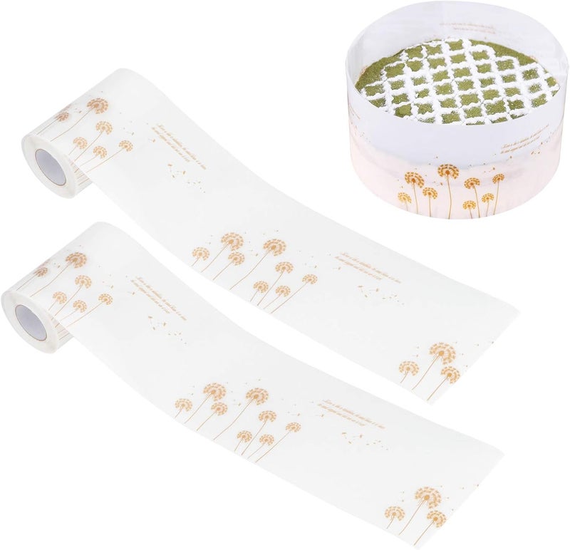 comfrt 2Pcs Cake Collar, Mousse Cake Acetate Sheets Roll for Baking Chocolate Mousse Cake Decorating Tool, 0.08 x 10meter / 0.3 x 32.8ft(A) - Image 1