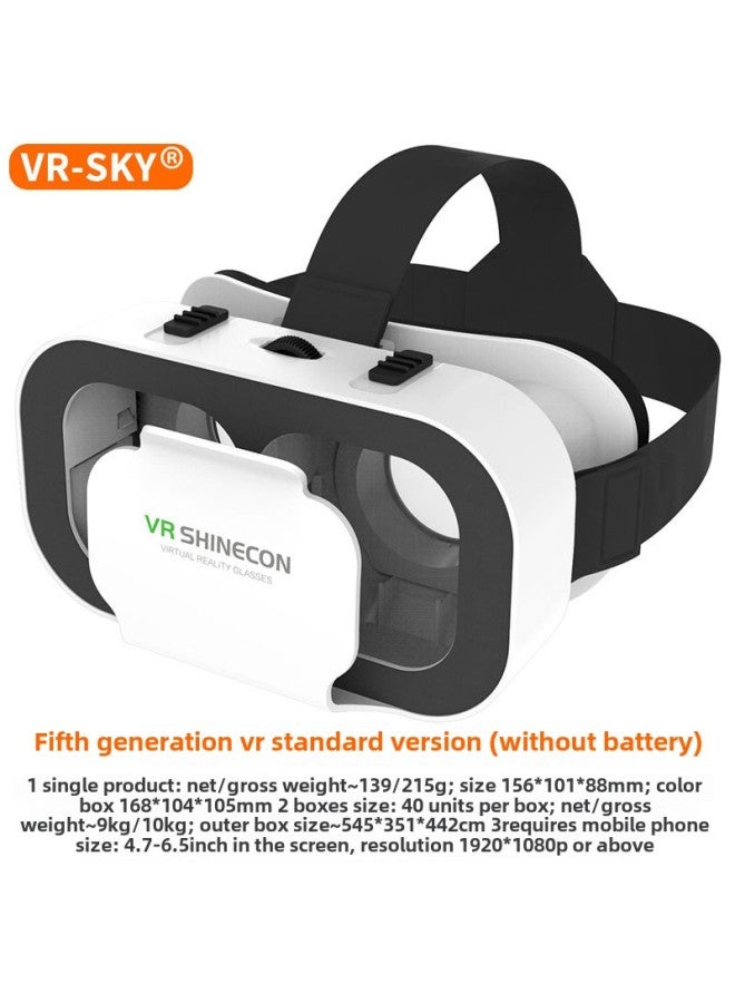 Portable VR Headset Virtual Reality Glasses 3D Gaming Eyewear Lightweight Design For Mobile Devices Fashionable And Business Use-Color:Generation 5 VR English-Standard Edition