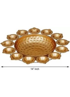 Webelkart Webelkart Gold Polish Diya Shape Flower Decorative Urli Bowl for Home Handcrafted Bowl for Floating Flowers and Home,Office and Table Decor- Diwali Decorations Items 1 L  - Image 2
