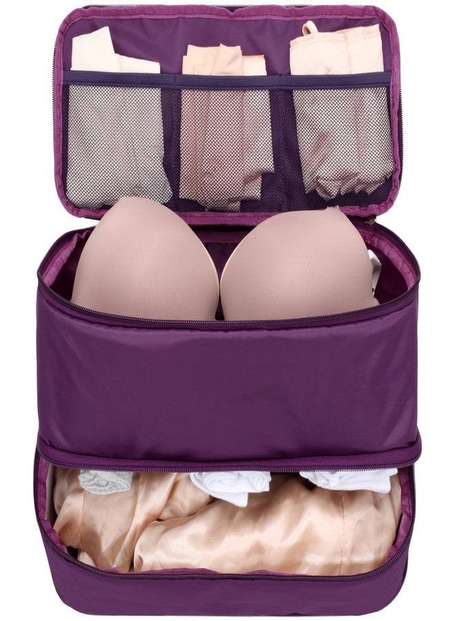 Cambond Travel Underwear Organizer Bag - 4-in-1 Lightweight Double Layer Bra Underwear Travel Bag Organizer, Portable Expandable Compression Packing Organizer, Packing Cubes for Women - Image 1