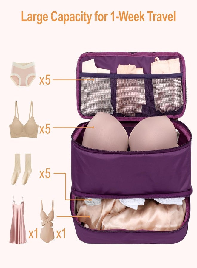 Cambond Travel Underwear Organizer Bag - 4-in-1 Lightweight Double Layer Bra Underwear Travel Bag Organizer, Portable Expandable Compression Packing Organizer, Packing Cubes for Women - Image 2