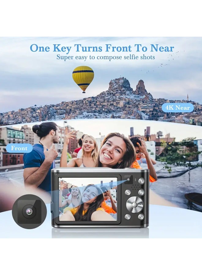 Generic Dual-lens Digital HD Camera Front And Rear Dual-camera Auto-focus Student Entry-level Card Player-Body Color:Black  - Image 3