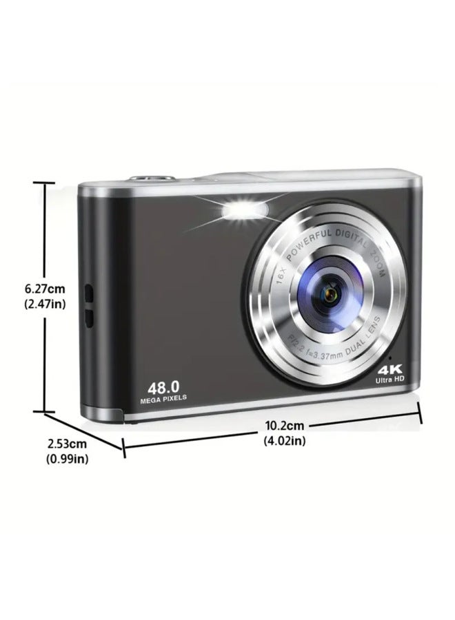 Generic Dual-lens Digital HD Camera Front And Rear Dual-camera Auto-focus Student Entry-level Card Player-Body Color:Black  - Image 5