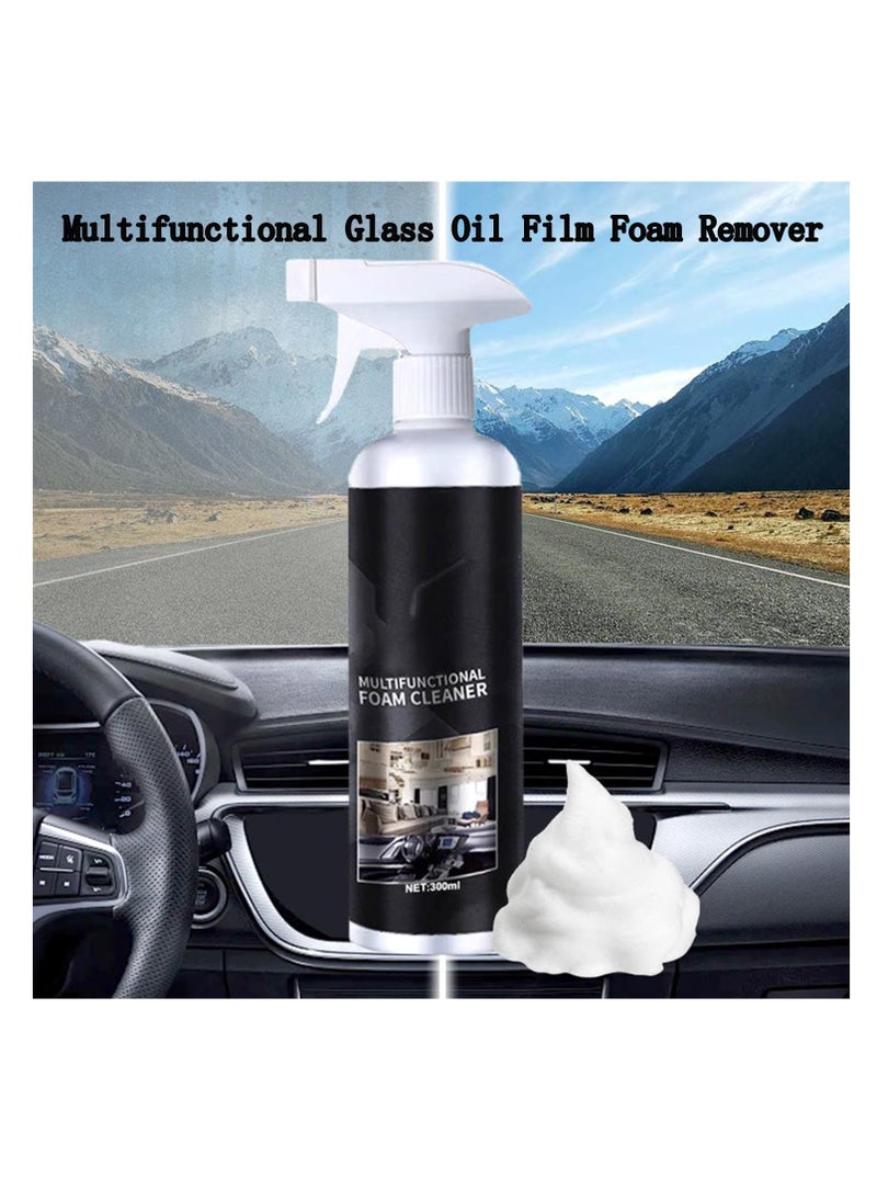 Excefore Multifunctional Glass Oil Film Foam Remover, 2 PCS Glass Oil Film Remover for Car with Sponge Towel, Car Glass Oil Film Cleaner, Glass Oil Film Stain Removal Cleaner, Oil Film Remover for Car Window  - Image 2