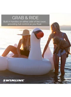 Swimline Original 90621 Giant Inflatable Swan Pool Float Floatie Ride-On Lounge W/ Stable Legs Wings Large Rideable Blow Up Summer Beach Swimming Party Lounge Big Raft Tube Decoration Toys Kids Adults  - Image 2