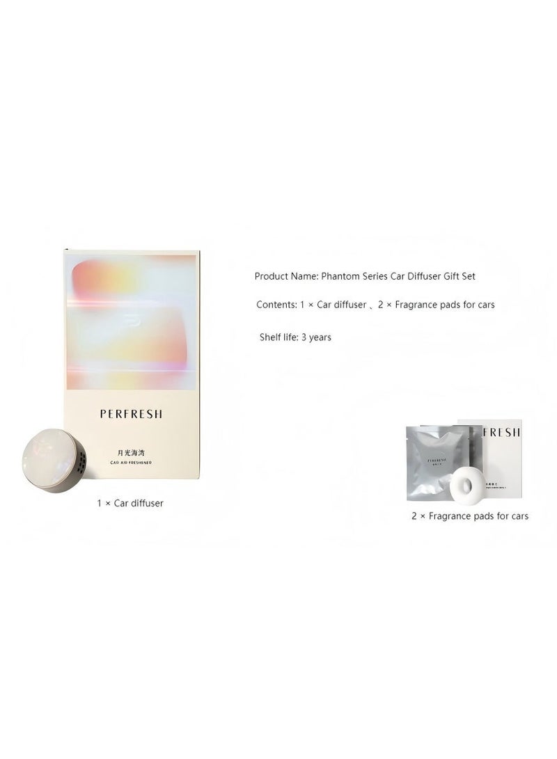 PERFRESH Car Air Freshener Kit,Magnetic vent clip design, long-lasting light fragrance, effectively neutralizes odors. 4 exclusive scents available，Includes: 1diffuser,2 fragrance pads(Moonlight Coast) - Image 4