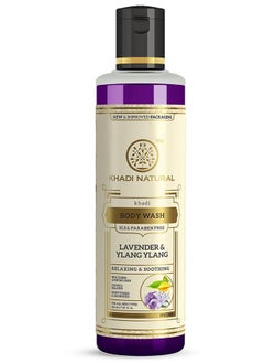 Khadi Natural Khadi Natural Lavender and Ylang Ylang Herbal Body Wash Gently cleanses and nourishes Body wash that relax senses Floral fragrance Suitable for All Skin Types 210ml  - Image 1