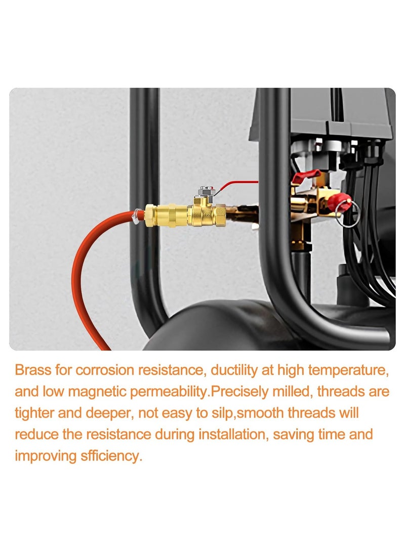 3Pcs Ball Valve 1/2 Inch Brass Mini Ball Valve Shut Off Switch 1/2 Inch Male x Female NPT Thread Pipe Fitting Thread Pipe Fitting Air Compressor Shut Off Valve - Image 2