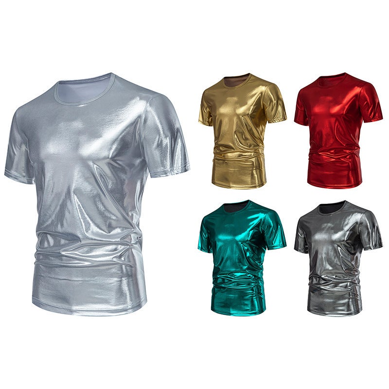 Men'S Party Stage Bright Short Sleeve Round Neck T-Shirt 004P30 - Image 2
