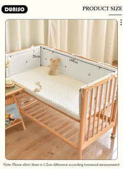 DUNISO Cot Bumper, Crib Bumper, Breathable Mesh Cot Liner, Crib Rail Cover, Baby Boys Girls Nursery Breathable Crib Bed Liner Bumper Baby Crib Rail Cover Protector Guard Padded Cot Rail Wrap for Side Front Rails  - Image 4