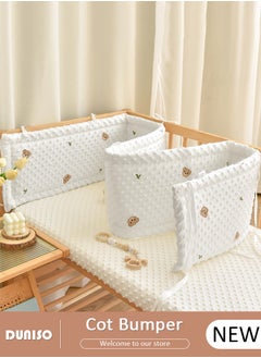 DUNISO Cot Bumper, Crib Bumper, Breathable Mesh Cot Liner, Crib Rail Cover, Baby Boys Girls Nursery Breathable Crib Bed Liner Bumper Baby Crib Rail Cover Protector Guard Padded Cot Rail Wrap for Side Front Rails  - Image 1