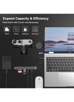 FLOWING 5 in 1 SD Card Reader Adapter, [MFi Certified] USB C & Lightning to Micro SD/SD Card Reader & USB OTG Adapter with USB C Fast Charging Port Compatible with iPhone 15/14/13/12/11/XS/XR/X/8/iPad  - Image 4