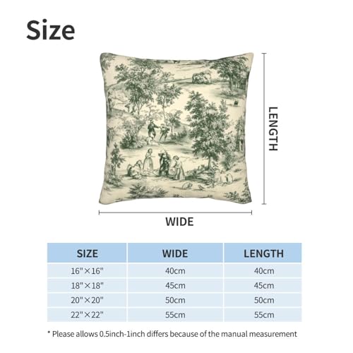 Droerfes French Vintage Throw Pillow Covers Set of 2 Couch Pillow Case Decoration Cushion Covers for Sofa Home Living Room Bedroom Outdoor 18X18 Inch - Image 3