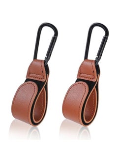 Generic 2pcs Baby Stroller Hooks, Adjustable Stroller Clips Universal Stroller Straps Baby Stroller Accessories for Hanging Diaper Bags Grocery Shopping Bags Easy to Use for Mom(Brown)  - Image 1