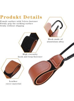 Generic 2pcs Baby Stroller Hooks, Adjustable Stroller Clips Universal Stroller Straps Baby Stroller Accessories for Hanging Diaper Bags Grocery Shopping Bags Easy to Use for Mom(Brown)  - Image 4