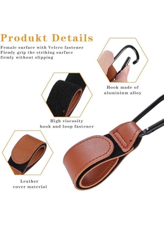 Generic 2pcs Baby Stroller Hooks, Adjustable Stroller Clips Universal Stroller Straps Baby Stroller Accessories for Hanging Diaper Bags Grocery Shopping Bags Easy to Use for Mom(Brown)  - Image 4
