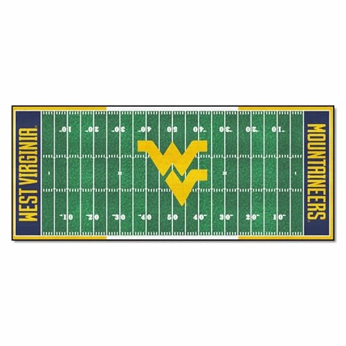 FANMATS 7339 NCAA - West Virginia Mountaineers Field Runner Rug - 30in. x 72in. - Image 1