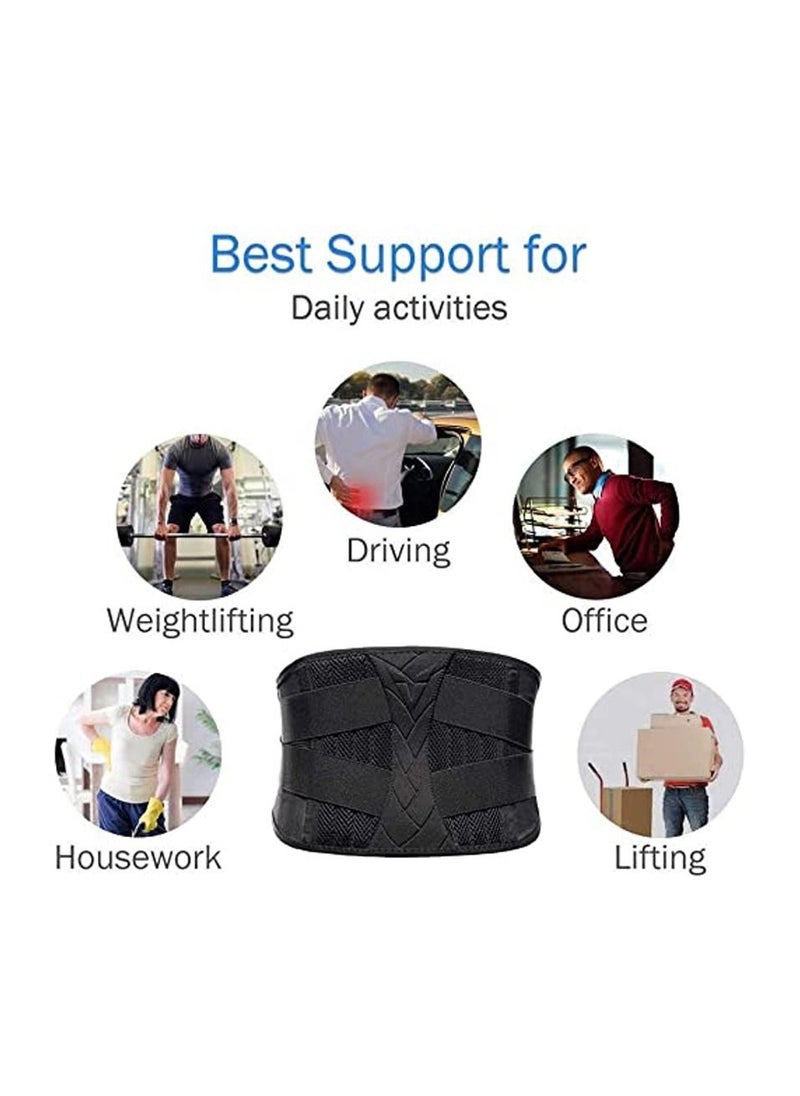 SYOSI Stabilizing Lumbar Lower Back Brace Support Belt with Dual Breathable Waist for Sciatica Herniated Disc Scoliosis Back Pain Relief  - Image 5