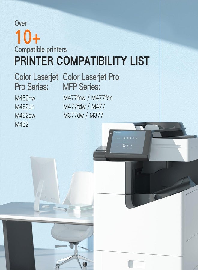 E-Z Ink Compatible Toner Cartridge Replacement for HP 410X 410A CF410X CF411X CF412X CF413X to use with Color Laserjet Pro MFP M477fdw M477fdn M477fnw Pro M452dn M452nw M452dw Toner Ink (4 Pack) - Image 4