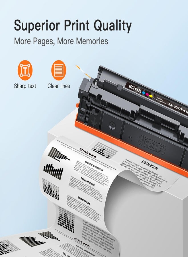 E-Z Ink Compatible Toner Cartridge Replacement for HP 410X 410A CF410X CF411X CF412X CF413X to use with Color Laserjet Pro MFP M477fdw M477fdn M477fnw Pro M452dn M452nw M452dw Toner Ink (4 Pack) - Image 3
