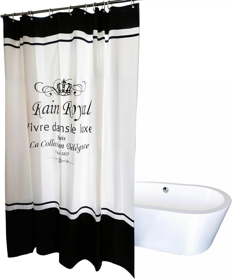 Riverbyland Decorative Vintage Black Ivory Polyester Shower Curtain 72" x 72" - Image 4