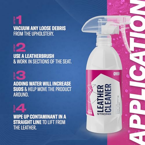 GYEON Leather Cleaner Strong 500 ml - Strong Car Leather Cleaner Safe for All Leather Types - Remove Dirt and Oil from All Leather to Prepare for Protection - Image 4