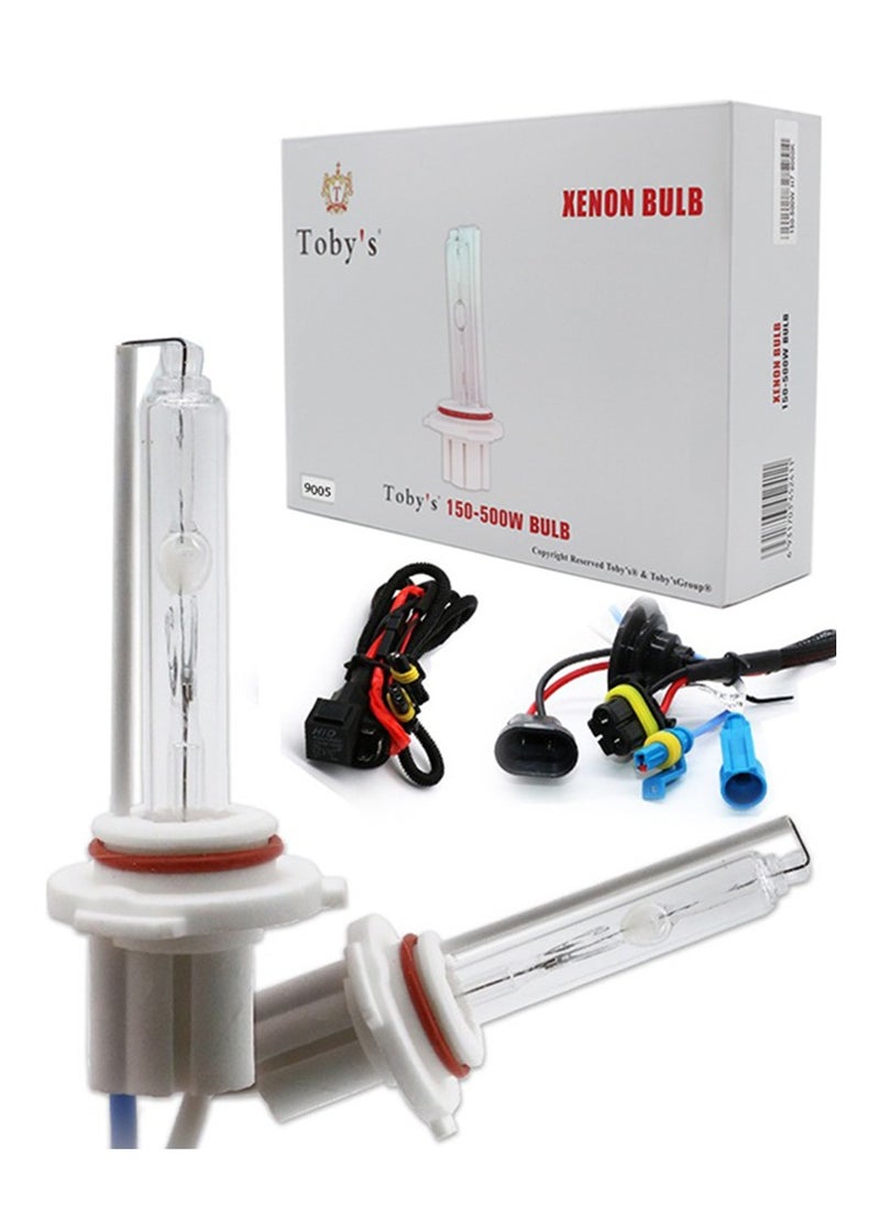 Toby's Toby's New 9005 Xenon 6000K White HID Xenon Replacement Bulb 2 Bulbs Headlight High & Low Beam 500W Lamps Light 