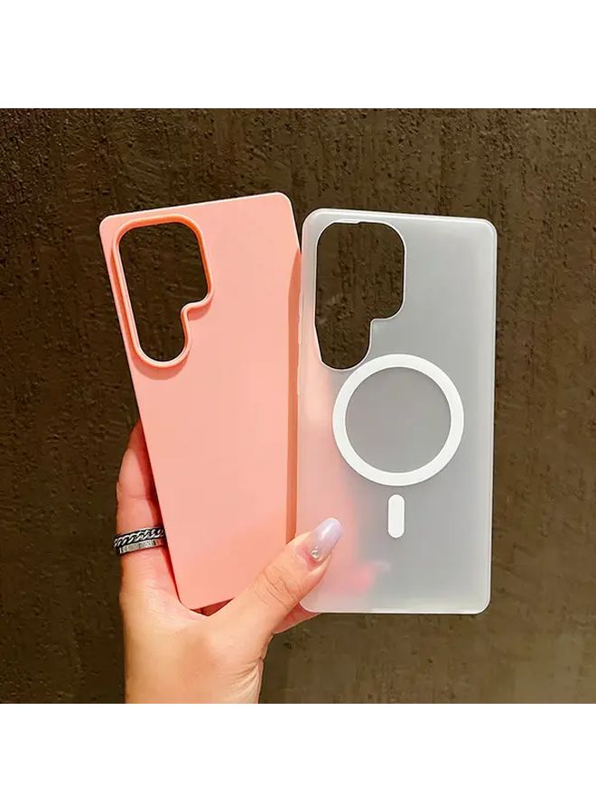 Matte Phone Case In White With Magnetic Wireless Charging Shockproof Soft Bumper Compatible With Samsung Galaxy S24 Plus - Image 5