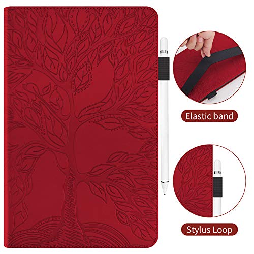 TIPOYOROO Case for iPad 9th Gen Case 2021/8th Gen Case 2020/7th Generation 2019 Case 10.2''/iPad Air 10.5 2019/iPad Pro 10.5 Cover PU Leather Slim Folio Stand Case Protective Cover with Pencil Holders - Red - Image 2