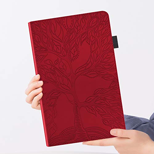 TIPOYOROO Case for iPad 9th Gen Case 2021/8th Gen Case 2020/7th Generation 2019 Case 10.2''/iPad Air 10.5 2019/iPad Pro 10.5 Cover PU Leather Slim Folio Stand Case Protective Cover with Pencil Holders - Red - Image 5