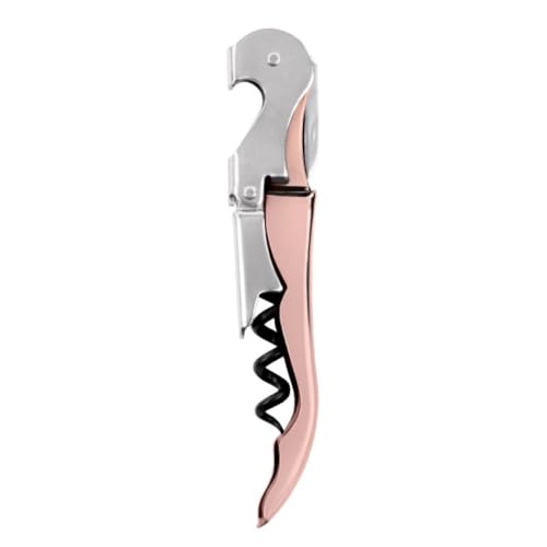 True Truetap Double Hinged Waiter's Corkscrew Wine Opener, Stainless Steel Wine Bottle Opener with Built In Foil Cutter, Home Bar Tools, Bar Cart Accessories, Wedding Gifts, Set of 1, Rose Gold - Image 1