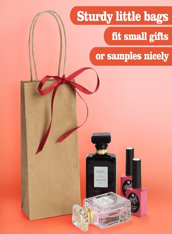 BagDream 200 Pack 3.5x2.4x6.7 Inches Mini Gift Bags with Handles Bulk Small Paper Party Favor Bags Recyclable Tiny Kraft Brown Paper Sacks - Image 4