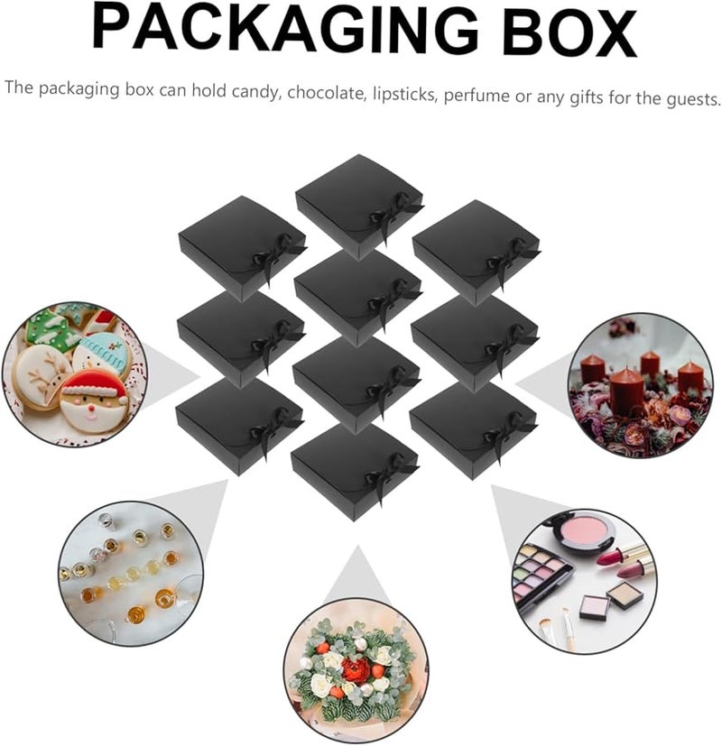Thickened Kraft Paper Boxes with Flip Lids 10Pcs Durable Dessert Packaging for Weddings Parties - Image 5