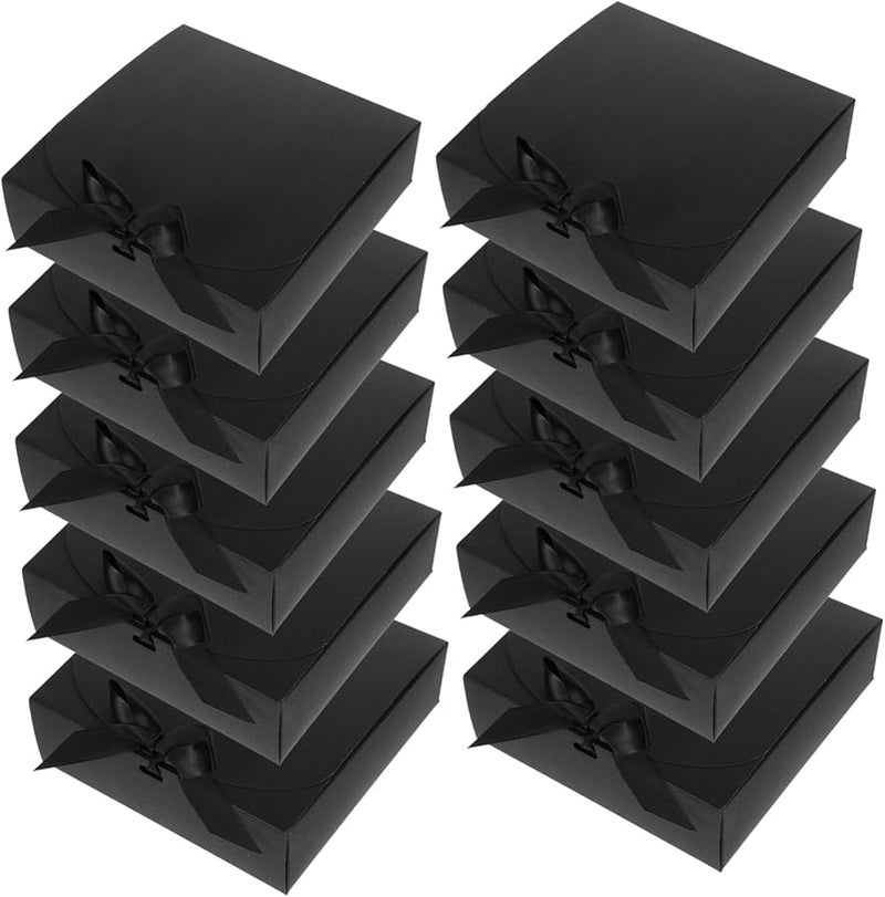 Thickened Kraft Paper Boxes with Flip Lids 10Pcs Durable Dessert Packaging for Weddings Parties - Image 1