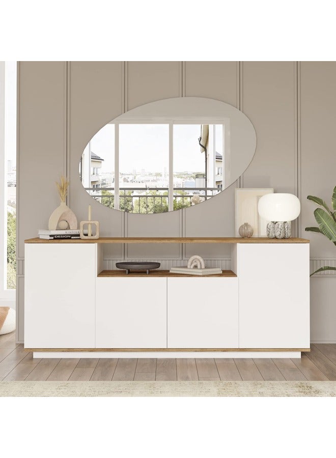 Home Canvas Home Canvas Future Side Board Console  Pine and White  - Image 1