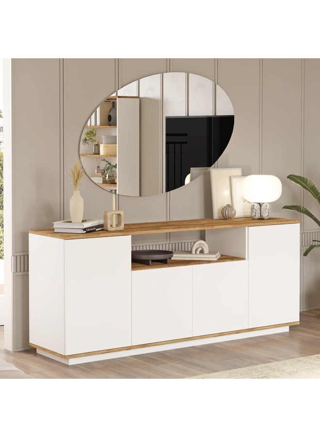 Home Canvas Home Canvas Future Side Board Console  Pine and White  - Image 2