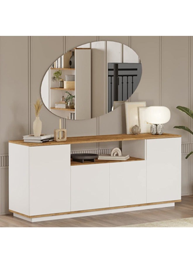 Home Canvas Home Canvas Future Side Board Console  Pine and White  - Image 3