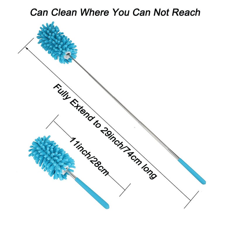 KissDate Microfiber Extendable Hand Dusters Washable Dusting Brush with Telescoping Pole for Cleaning Car, Computer, Air Conditioning, TV and Else Pack of 3 - Image 3