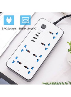 Generic 2M Multipurpose Power Strip with 6 Surge Protected Sockets 2000W 3 Type A Outlets 1 PD Port  - Image 2