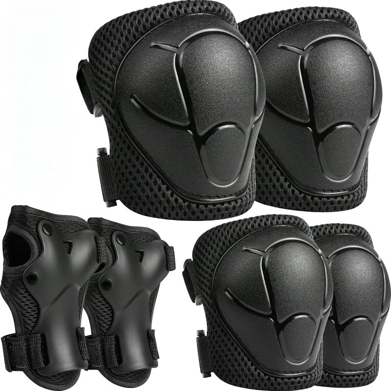DARME Kids Protective Gear Set Knee and Elbow Pads with Wrist Guards for Ages 38 Year Toddler 3 in 1 Enhanced Material Protective for Skating Cycling Bike Roller Scooter Includes Organizer Bag Black - Image 2
