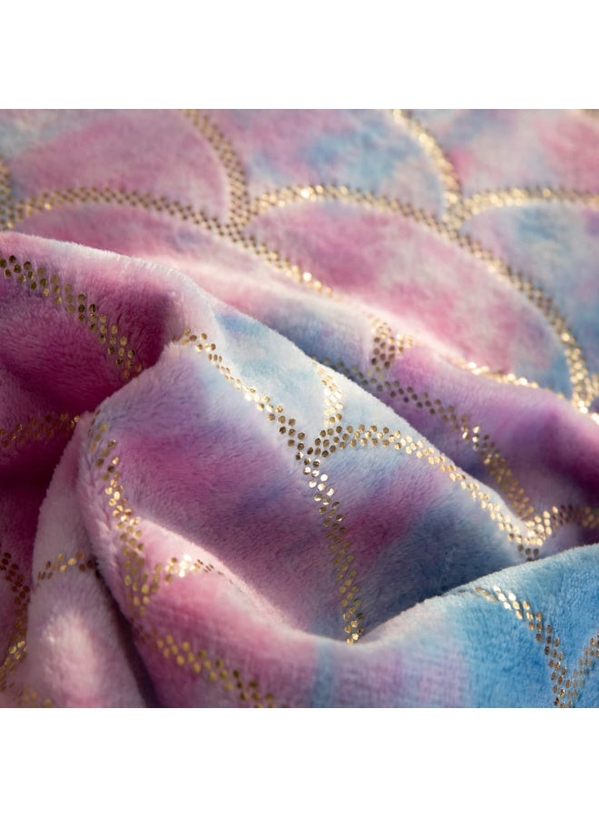 COSUSKET Toddler Mermaid Tail Blankets Glittering Cozy Soft Flannel Rainbow Colorful Gifts All Season for Toddlers/Kids - Image 4