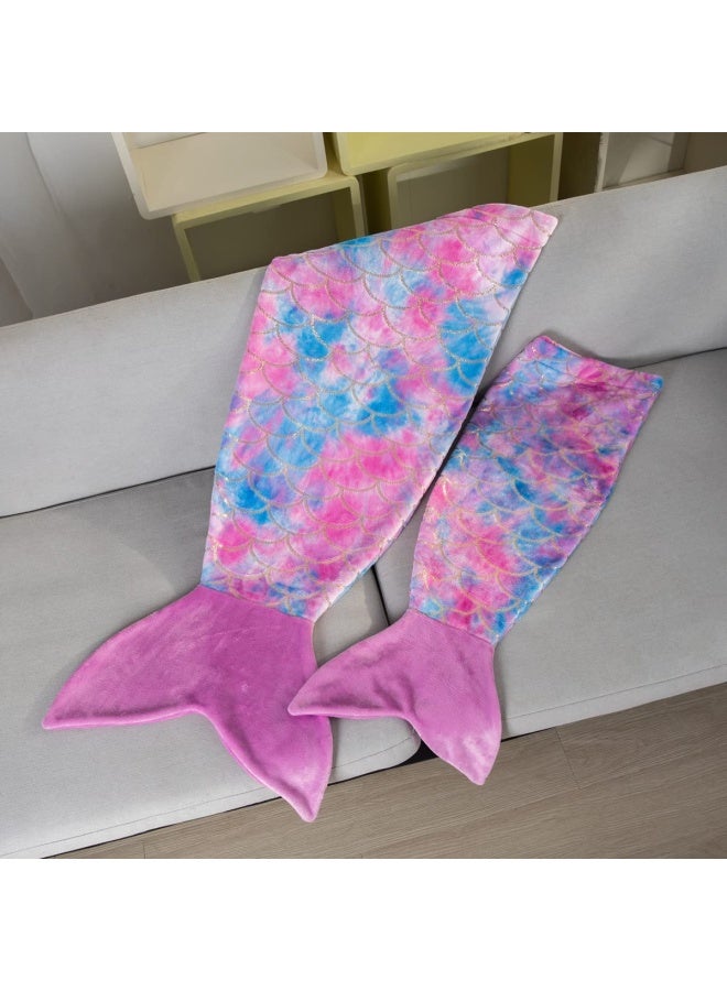 COSUSKET Toddler Mermaid Tail Blankets Glittering Cozy Soft Flannel Rainbow Colorful Gifts All Season for Toddlers/Kids - Image 3
